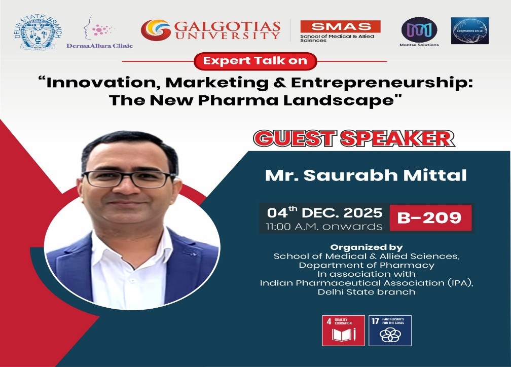 Expert Talk on “Innovation, Marketing & Entrepreneurship: The New Pharma Landscape”